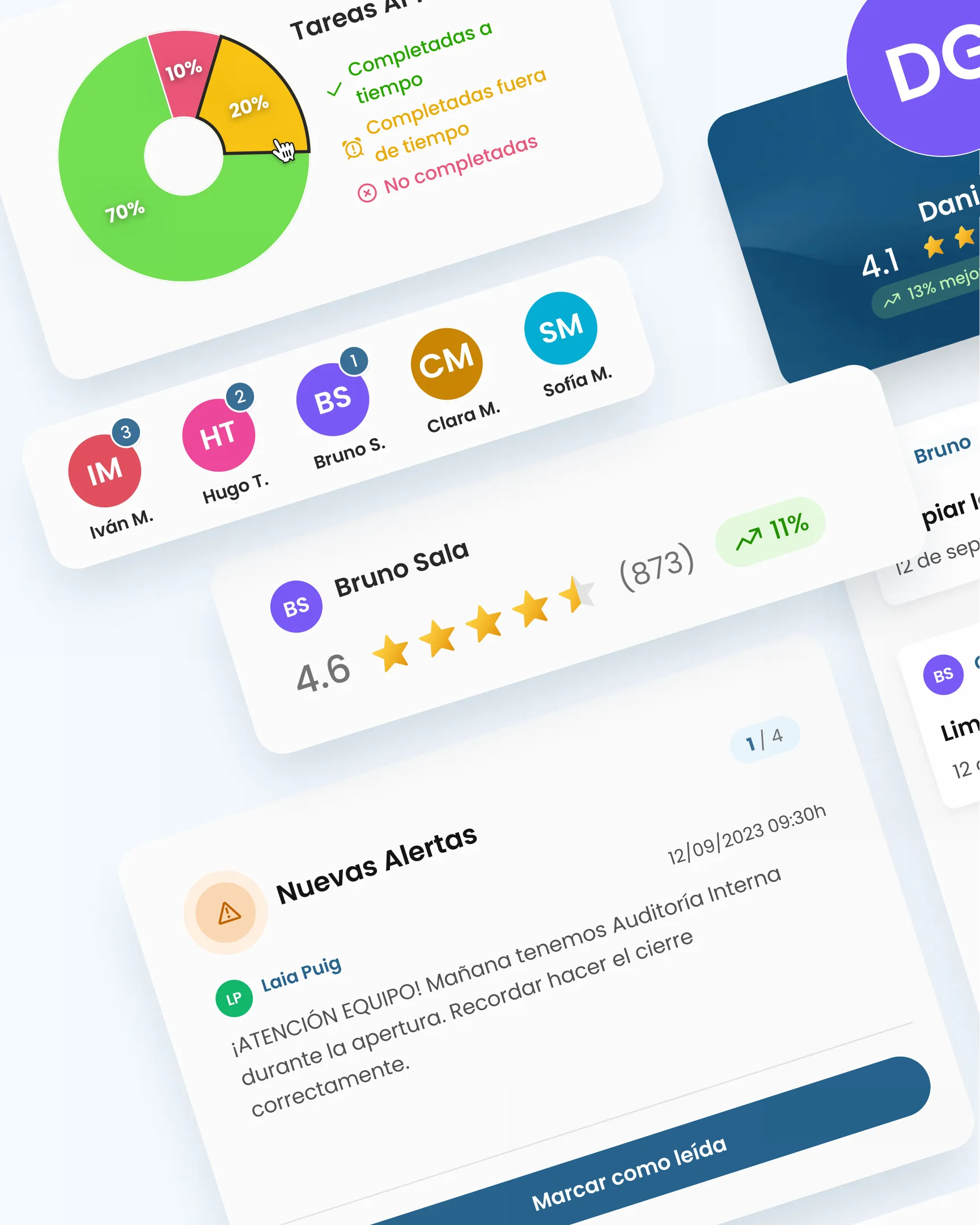App de 4Link: tareas, equipo y alertas